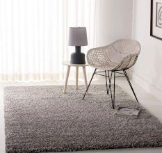 Modern grey Shaggy Hall Rug